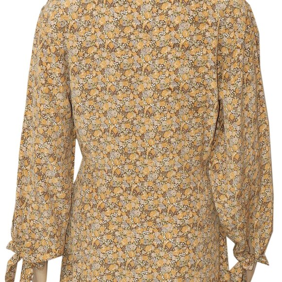 Doen Alda Dress in Lady Emma Floral Printed Long Sleeve Pleated Silk M - Picture 7 of 7